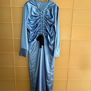 GANNI Satin Midi Dress, New with Tags, never worn, size 42 EU / 12 US